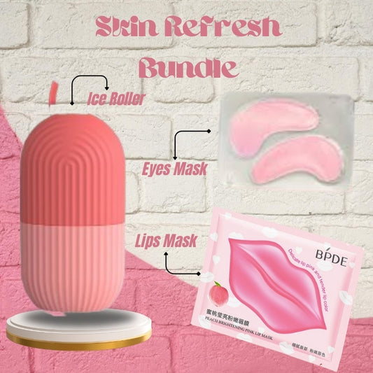 Skin Refresh Bundle ( Ice roller, 5 Eyes Mask, 5 Lips Mask)